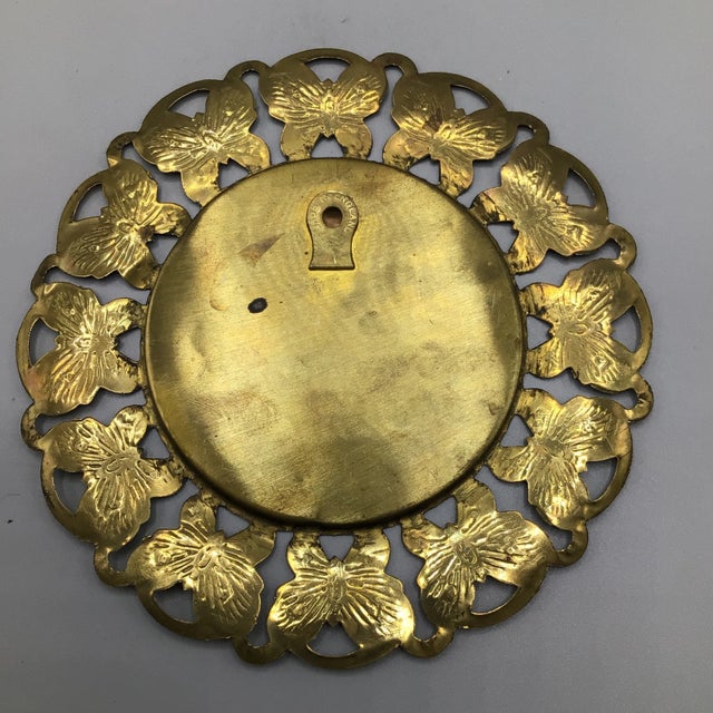 Wall Plates Influential Composers Stamped on Yellow Brass and Butterfly Filigree Made in England-Set of 6 For Sale - Image 9 of 13