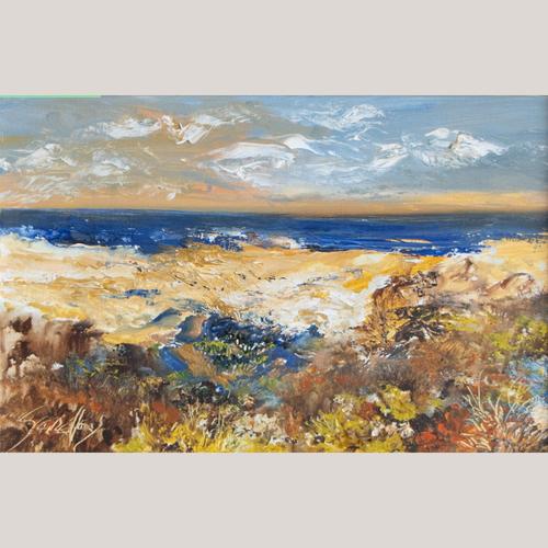 Ramiro Segrelles, A Soft Light of Sky, Original Oil on Canvas For Sale - Image 11 of 11