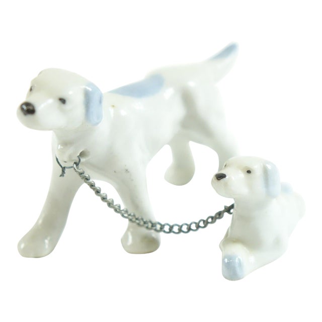 Mid 20th Century Porcelain European Dogs Figurines - A Pair For Sale