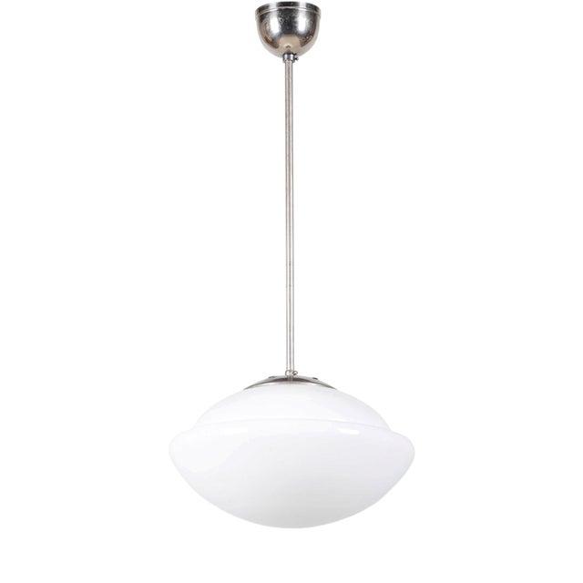Art Deco Pendant Light in Chrome by Napako, Czech, 1930s For Sale