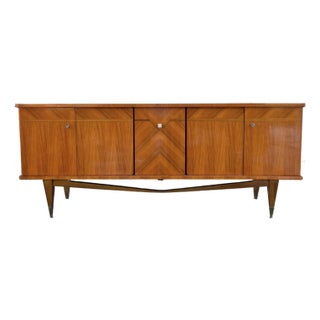 French Mid-Century Modern 1955's Mahogany 5 Door Sideboard For Sale