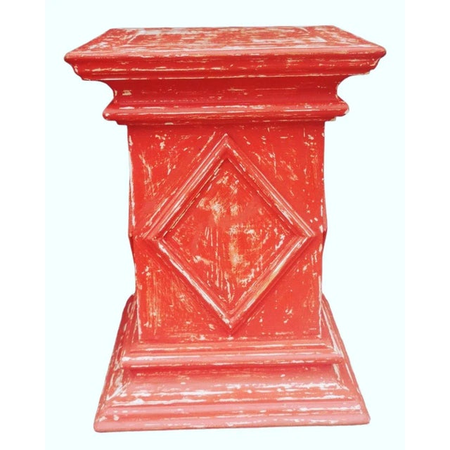 Antique Red Wooden Stand For Sale - Image 10 of 11