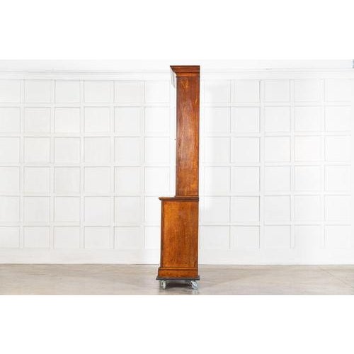 Large Antique English Oak Glazed Bookcase Cabinet, 1880 For Sale - Image 9 of 18