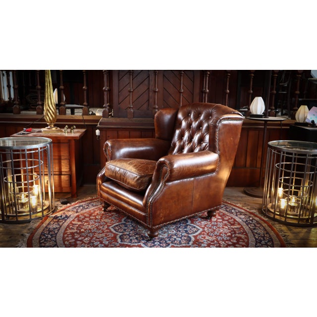 Ardingly Cigar Club Armchair in Antique Whisky Leather by Timothy Oulton, 2010s For Sale - Image 13 of 18
