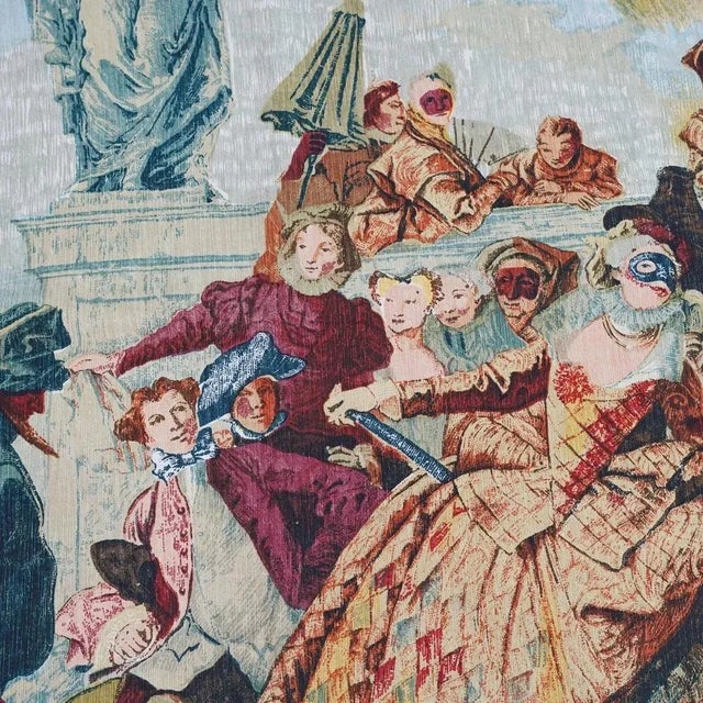 Rococo Late 20th Century French d'Art De Rambouillet "Tiepolo Masquerade" Silk Tapestry For Sale - Image 3 of 8