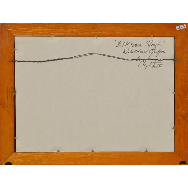 1989 "Elkhorn Slough" Watercolor Cyanotype Painting by Cheryl Trotter, Framed For Sale In Monterey, CA - Image 6 of 6