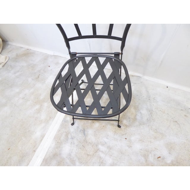Early 20th Century Vintage French Black Iron Folding Garden Chair For Sale - Image 5 of 5