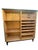 Abstract Expressionism Vintage Scandinavian Linen Cabinet Attributed to Bodafors With Black Mirror Top For Sale - Image 3 of 18