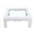 Square Modern "Wave" Pattern Carving White Lacquer Coffee Table For Sale - Image 9 of 10