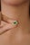 Green 14k Gold Contemporary Pear-Shaped Emerald & Diamond Halo Bypass Ring Size 5.5 For Sale - Image 8 of 15