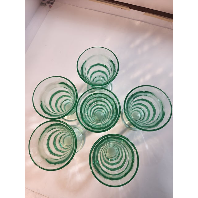 American 1930s Uranium Ice Cream Float Glasses - Set of 6 For Sale - Image 3 of 6