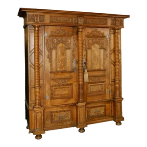 17th Century Burlwood Swiss Castle Armoire