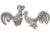 Silver Fighting Cocks with Reliefs, Set of 2 For Sale - Image 6 of 6