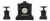 Antique Art Deco Mantel Clock in Marble, 1920s, Set of 3 For Sale