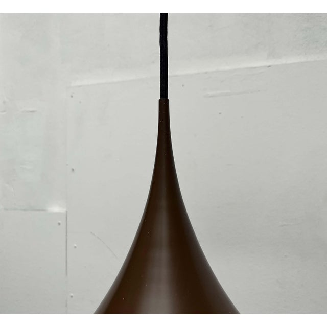 Mid-Century Modern Space Age Danish Brown Semi Pendant Lamp by Claus Bonderup and Torsten Thorup for Fog & Mørup, 1960s For Sale - Image 18 of 18
