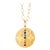 Syna Yellow Gold Cosmic Lotus Pendant with Multi Color Sapphires For Sale