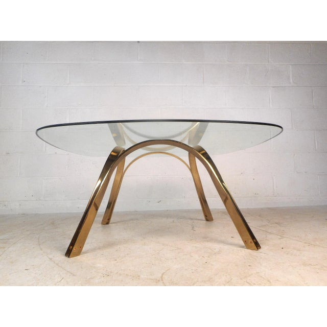 Dunbar Furniture Vintage Modern Brass Coffee Table After Dunbar For Sale - Image 4 of 12