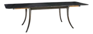 Robsjohn Gibbings for Widdicomb Mid Century Ebonized Expanding Saber Leg Dining Table With 2 Leaves