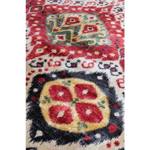 Genuine Hand-Knotted Ikat Rug. 8'x 10'3" For Sale - Image 10 of 17