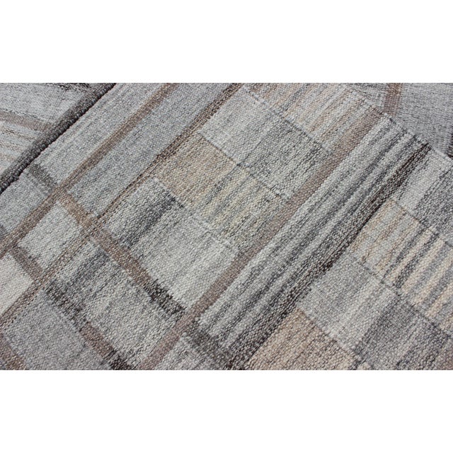 Gray Geometric Scandinavian Flat-Weave Rug by Keivan Woven Arts 10'4 X 14'3 For Sale - Image 13 of 13