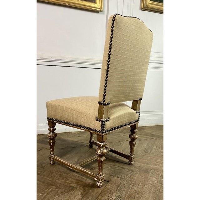 Beige French Louis XIV Style Chairs in Gilt Wood, 1860, Set of 8 For Sale - Image 8 of 18