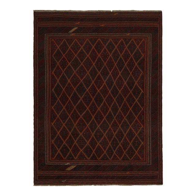 Rug & Kilim’s Afghan Baluch Tribal Rug in Red With Geometric Patterns For Sale