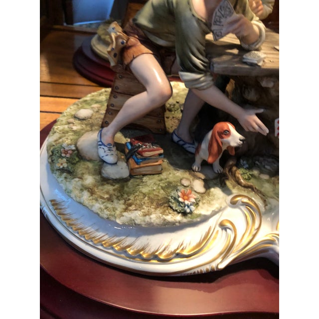 Capodimonte 1970s Capodimonte “The Cheats” Italian Porcelain Scene by Cortese For Sale - Image 4 of 7
