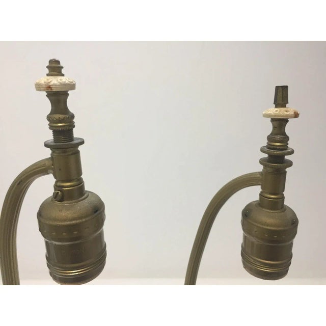 1920s Art Deco Quan Yin Table Lamps on Lucite Stands - a Pair - from a Palm Beach estate This stylish pair of Art Deco...