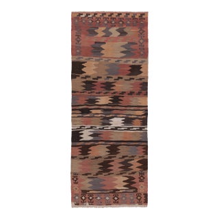 Vintage Persian Kilim Runner, Tribal Rug With Playful Chevrons - Rug & Kilim For Sale