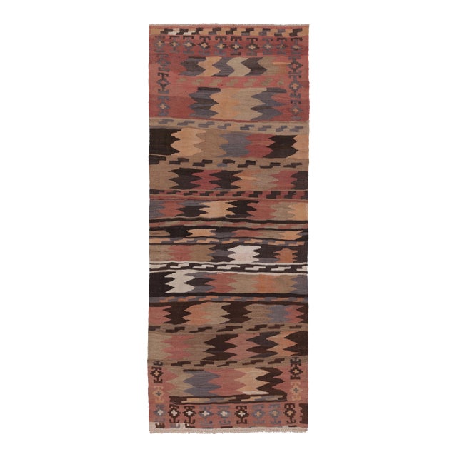 Vintage Persian Kilim Runner, Tribal Rug With Playful Chevrons - Rug & Kilim For Sale