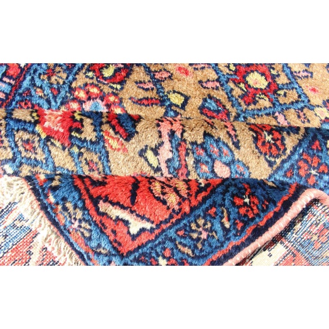 Antique Persian Hamadan Rug With Colorful Geometric All-Over Design in Yellow For Sale - Image 10 of 12