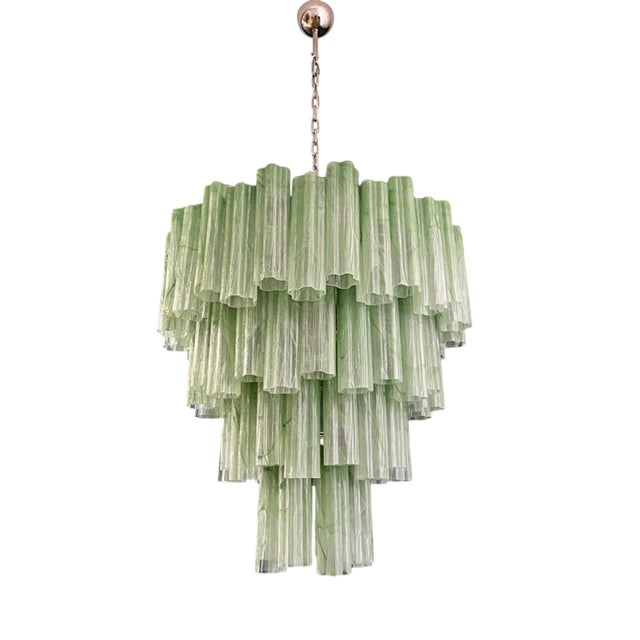 Green Murano Glass Waterfall Chandelier from Justfurnituress SRL For Sale - Image 14 of 18