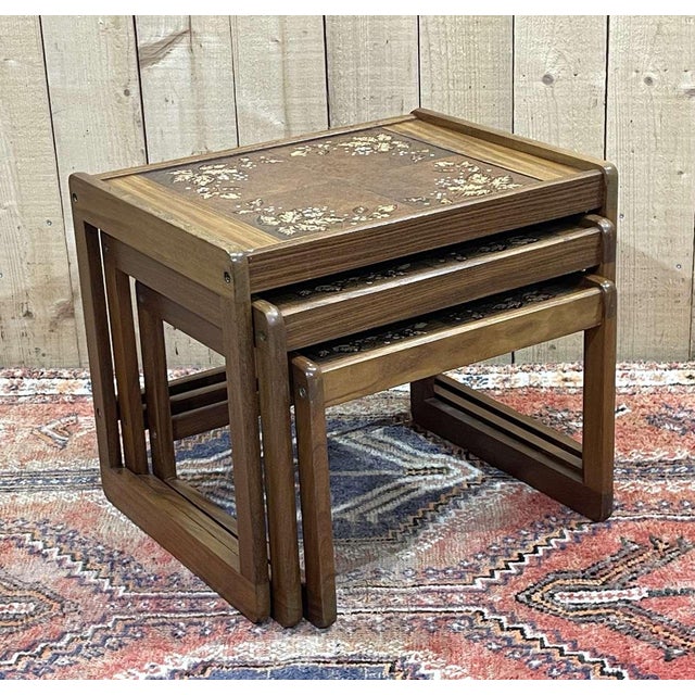 Vintage Teak Nesting Tables, 1970s, Set of 3 For Sale - Image 3 of 12