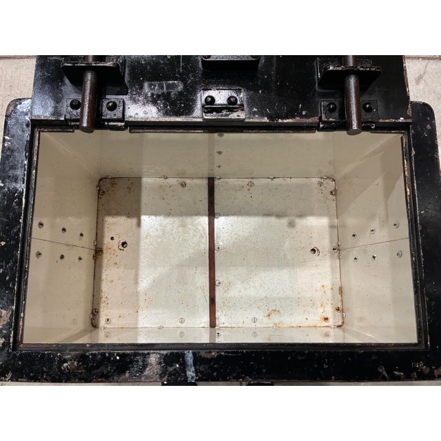 Black Quartermaster's Iron Strongbox Circa 1942 For Sale - Image 8 of 12