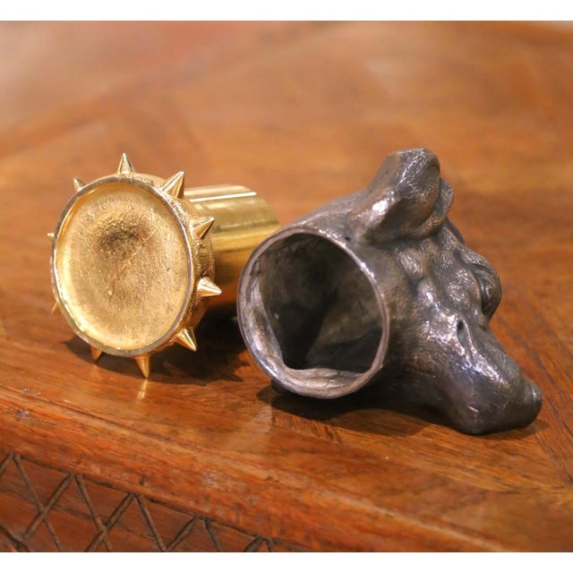 Bronze Mid-Century French Dog Head Vide-Poche in the Manner of Maison Charles For Sale - Image 8 of 9