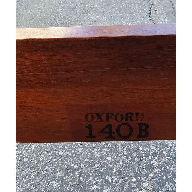 Brown Pair Kindel Furniture Oxford Mahogany Lyre Twin Size Bedframes, Circa 1940s For Sale - Image 8 of 11