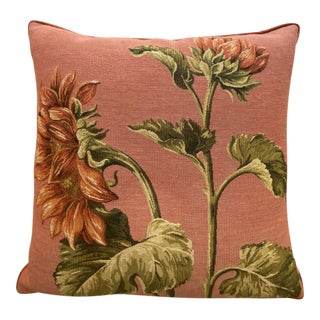 2000s Iosis Paris Pink Floral Throw Pillow For Sale