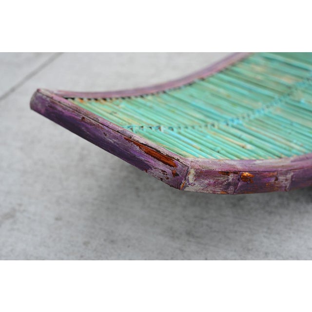 Vintage Mid Century Modern Painted Bamboo Magazine Rack For Sale In San Francisco - Image 6 of 11