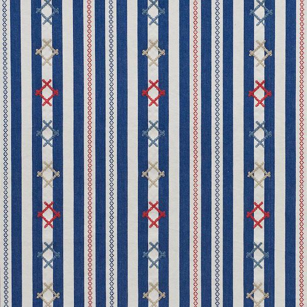 Inspired by Ukrainian needlework, Rhodes Stripe is a woven stripe overlaid with charming, cross-stitched flourishes that...