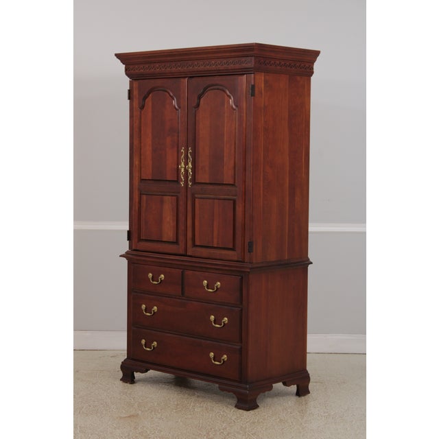 Traditional Pennsylvania House Cherry Bedroom Armoire Cabinet For Sale - Image 3 of 15