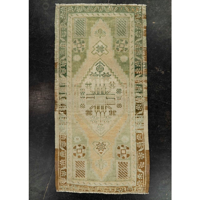 Brown Turkish Mini Rug Oriental Hand Knotted Vintage Rug 1'7" x 3'2" #21072 For Sale - Image 8 of 8