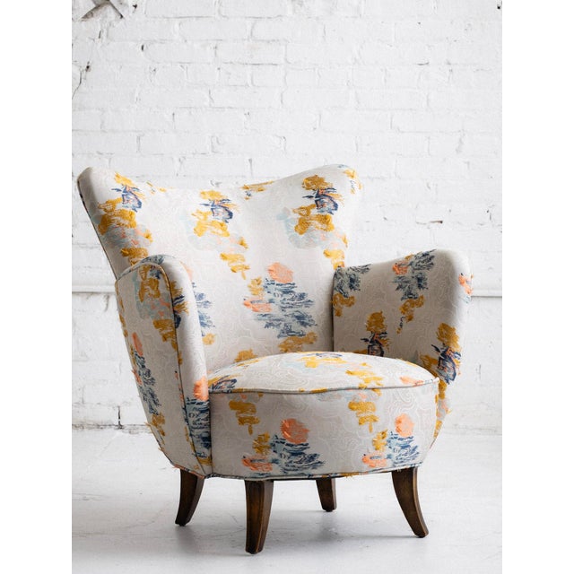1950s Mid-Century Accent Chair in Dedar Milano, ‘Say Goodbye Flora’ For Sale - Image 5 of 10