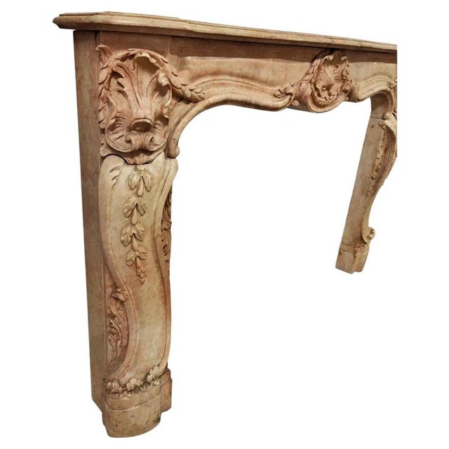 Nembro Rosa Marble Fireplace, Venice, 19th Century For Sale - Image 6 of 11
