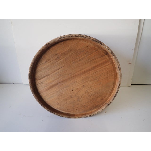 Wood Country Style Firkin Magazine Holder For Sale - Image 7 of 7