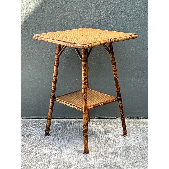 Vintage Tortoise Bamboo Side Table For Sale - Image 12 of 12