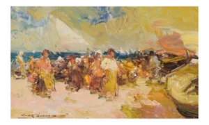 Painting of Beach Scene by Luis Giner Bueno