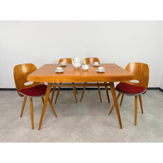 Mid-Century Modern Plywood Dining Chairs by František Jirák for Tatra N, 1960s, Set of 4 For Sale - Image 3 of 10