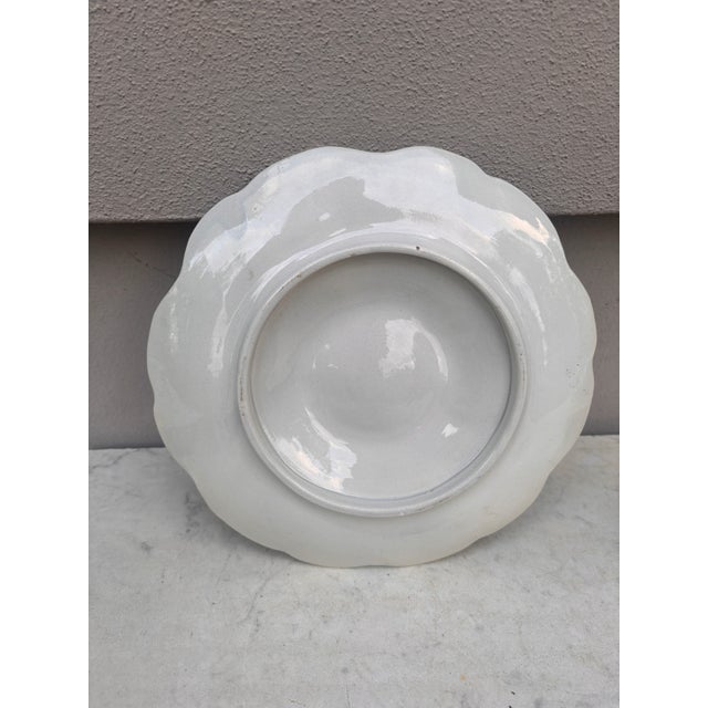 Digoin & Sarreguemines Majolica Oyster Blue Orange Starfish Plate Digoin, Circa 1900 For Sale - Image 4 of 4