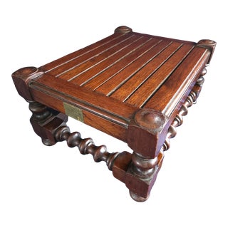 1916 Foot Stool From the Timber of the h.m.s. Britannia Ship For Sale