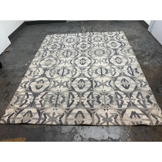 Italian 8ft 1in X 9ft 8in Crate & Barrel Pietro Terrazzo Geometric Area Rug, Gray For Sale - Image 3 of 12